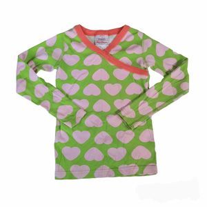 Hanna Andersson Girls Cross Front Heart Pajama Top 110cm